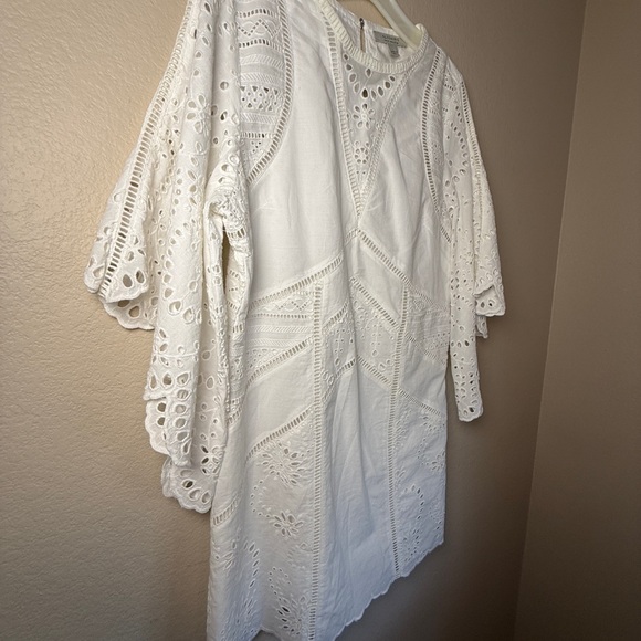 NWOT Allsaints Luci Eyelet Embroidered White Cotton Minidress Size 8 Festival - Picture 9 of 11